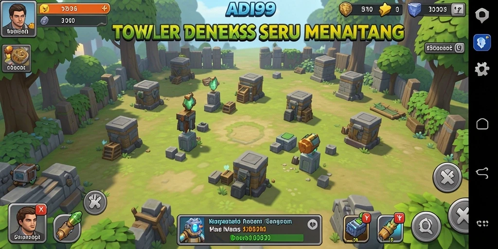 Screenshot utama ADI99 menampilkan aksi seru dalam game Tower Defense.