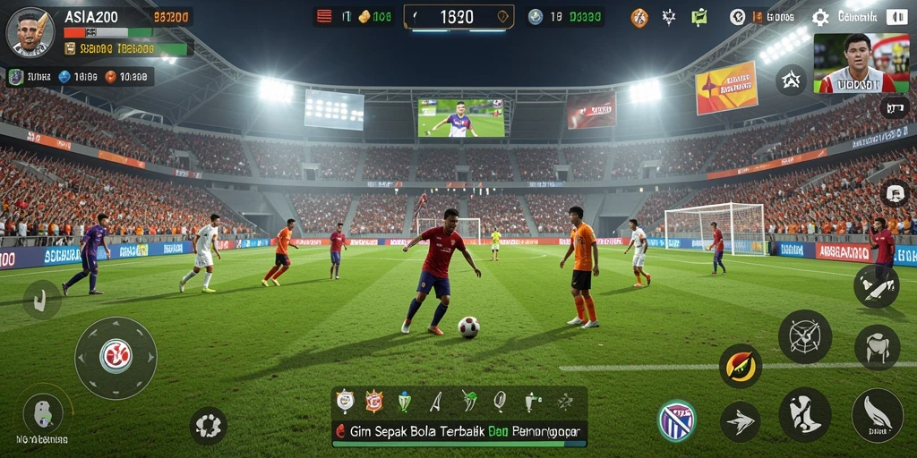 Screenshot ASIA200 menampilkan aksi mendebarkan dalam pertandingan sepak bola.