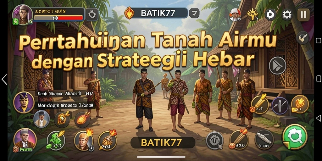Tangkapan layar menampilkan aksi seru dalam permainan Tower Defense BATIK77.