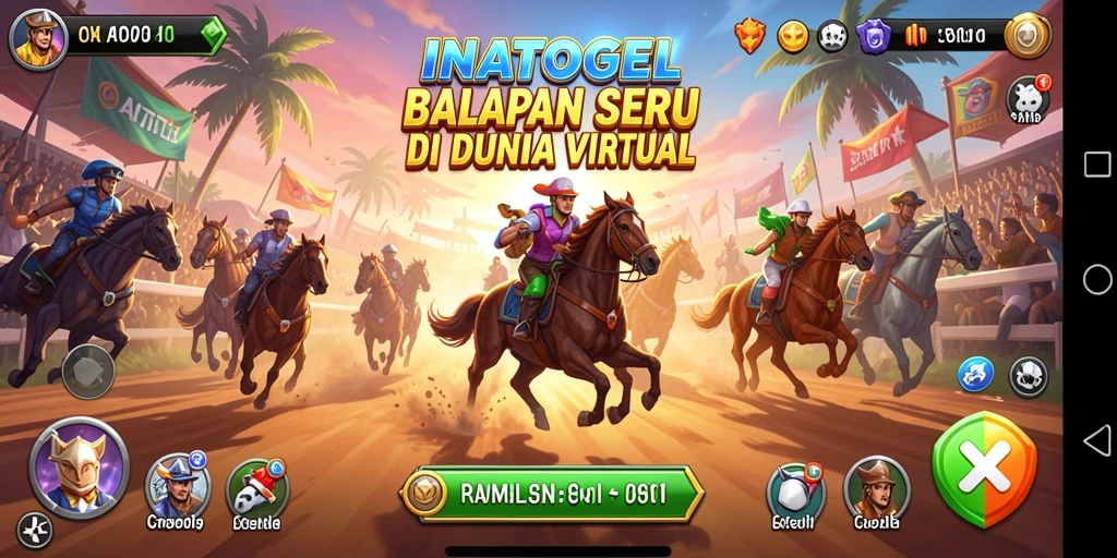 Tampilan gameplay seru INATOGEL dengan lintasan balap yang dinamis.