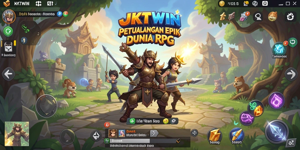 Screenshot utama JKTWIN menampilkan aksi seru dalam permainan RPG.