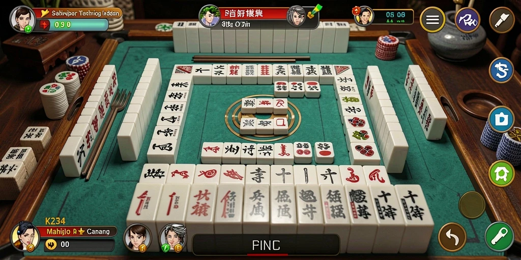 Screenshot gameplay K234 menampilkan aksi seru permainan Mahjong.