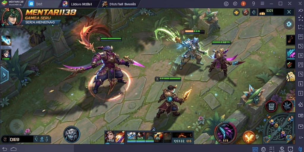 Screenshot MENTARI138 menampilkan aksi seru dalam pertempuran MOBA.