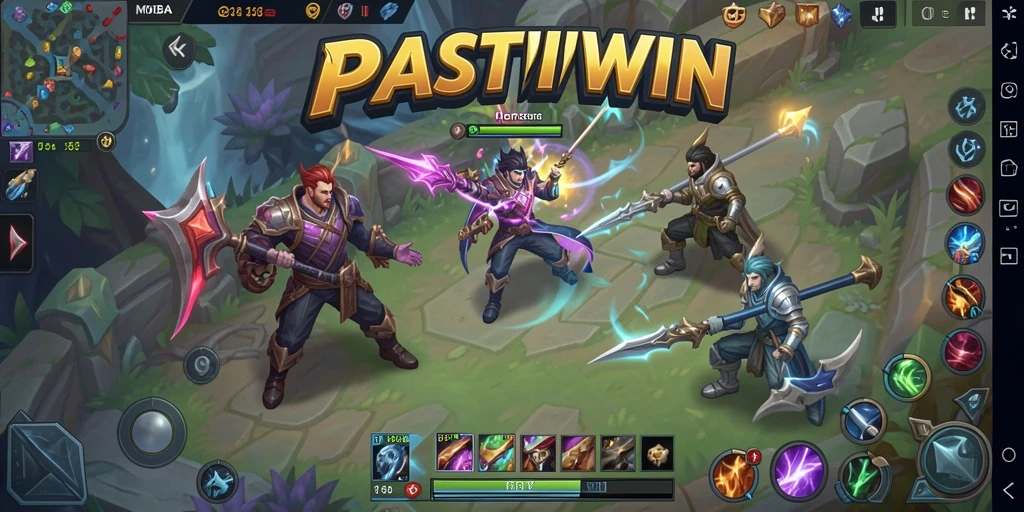 Tampilan gameplay mendebarkan di PASTIWIN dengan aksi tim yang intens.