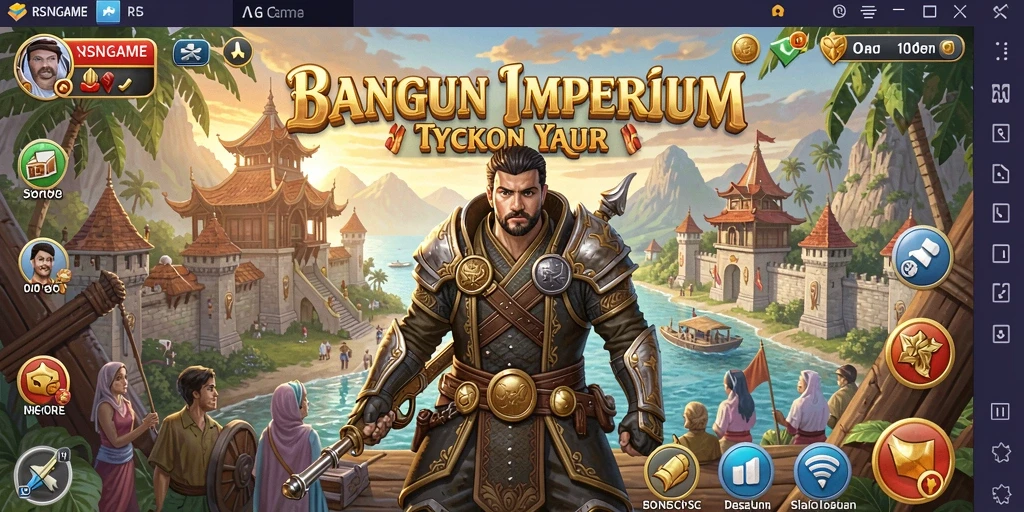 Screenshot utama RSNGAME menunjukkan serunya membangun bisnis dalam permainan Tycoon.