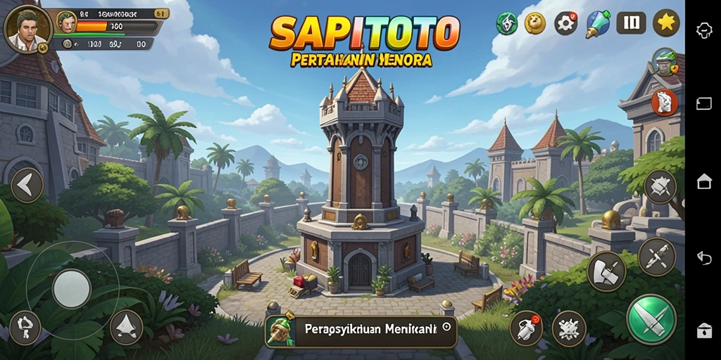 Tampilan gameplay Tower Defense yang dinamis dan menarik.